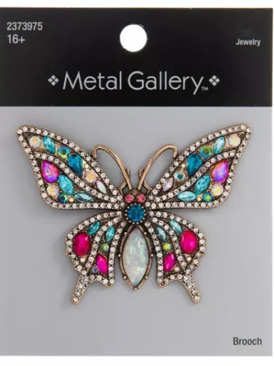 metal gallery Jewelry - New Metal Gallery Multicolor Crystal Butterfly Brooch